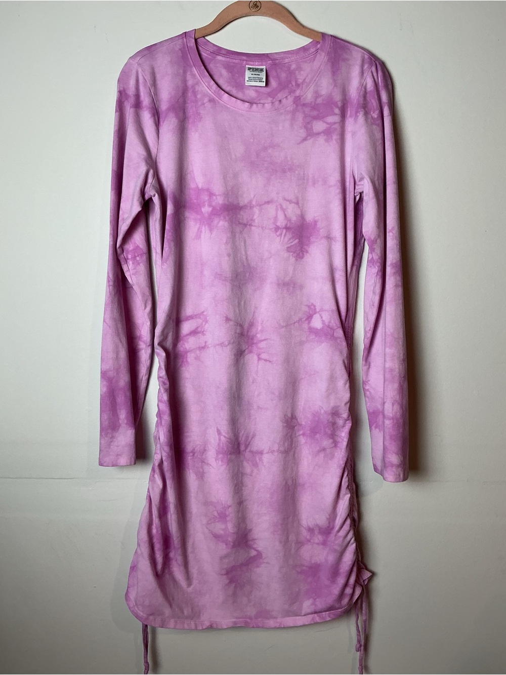 VS Pink Victoria’s Secret Ruched Side Dress Bloom Tie Dye Long Sleeve Size M